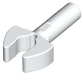 Lego (N) ~ Bar 1L with Clip Mechanical Claw - Cut Edges and Hole on Side ~ [White]