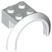 Lego (U) ~ Vehicle Mudguard 4 x 2 1/2 x 1 2/3 with Arch Round ~ [White]