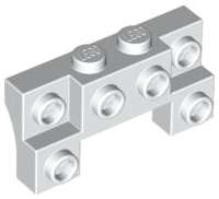 Lego (U) ~ Brick Modified 2 x 4 - 1 x 4 with 2 Recessed Studs and Thick Side Arches ~ [White]