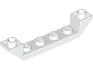 Lego (U) ~ Slope Inverted 45 6 x 1 Double with 1 x 4 Cutout ~ [White]