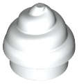 Lego (N) ~ Plate Round 1 x 1 with Horizontal Swirl / Twist ~ [White]