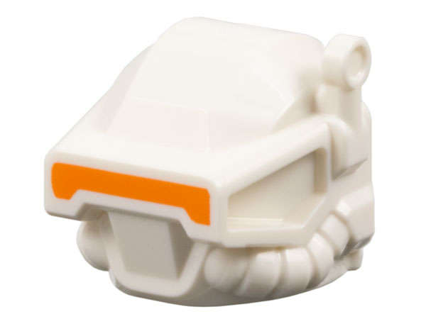 Lego (N) ~ Minifigure Headgear Helmet Space with Closed Visor Breathing Tubes and Antenna  ~ [White]