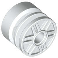 Lego (N) ~ Wheel 18mm D. x 14mm with Pin Hole Fake Bolts and Shallow Spokes ~ [White]