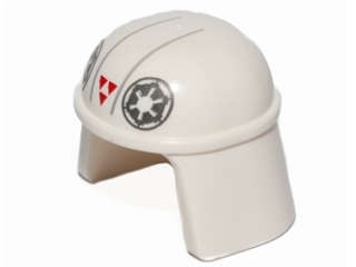 Lego NEW - Minifigure Headgear Helmet SW Imperial Pilot with Imperial Logo and ThreeRed T~ [White]