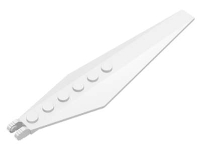 Lego (N) ~ Hinge Plate 3 x 12 with Angled Side Extensions and Tapered Ends ~ [White]