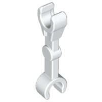 Lego (U) ~ Arm Mechanical Straight with Clips at 90 degrees (Vertical Grip) ~ [White]
