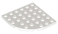 Lego (N) ~ Plate Round Corner 6 x 6 ~ [White]