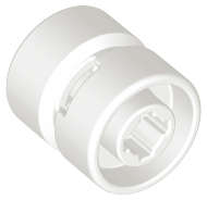 Lego (N) ~ Wheel 11mm D. x 12mm Hole Notched for Wheels Holder Pin ~ [White]