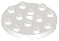 Lego (N) ~ Plate Round 4 x 4 with Hole ~ [White]