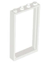 Lego (U) ~ Door Frame 1 x 4 x 6 with 2 Holes on Top and Bottom ~ [White]