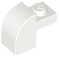 Lego (U) ~ Slope Curved 2 x 1 x 1 1/3 with Recessed Stud ~ [White]