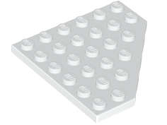 Lego (U) ~ Wedge Plate 6 x 6 Cut Corner ~ [White]