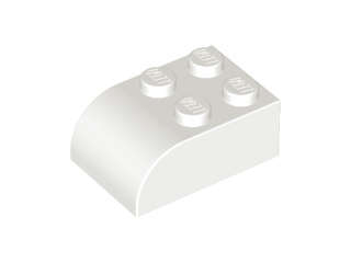 Lego (N) ~ Slope Curved 3 x 2 with 4 Studs ~ [White]