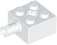 Lego (N) ~ Brick Modified 2 x 2 with Pin and Axle Hole ~ [White]
