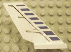 Lego (U) ~ Tail Shuttle with Blue Stripes and Black Contour Pattern on Right Side (Sticke ~ [White]