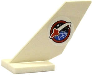 Lego (U) ~ Tail Shuttle with Space Shuttle Logo on White Background Pattern on Both Sides ~ [White]