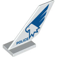 Lego (N) ~ Tail Shuttle with 'POLICE' and Eagle Head with Wing Pattern on Both Sides ~ [White]