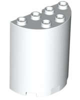 Lego (U) ~ Cylinder Half 2 x 4 x 4 ~ [White]