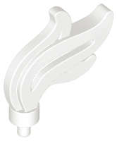 Lego NEW - Minifigure Plume Feather Triple Compact / Flame / Water with Small Pin~ [White]