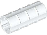 Lego (U) ~ Technic Axle Connector 2L (Ridged with x Hole x Orientation) ~ [White]
