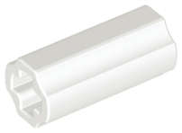 Lego (N) ~ Technic Axle Connector 2L (Smooth with x Hole + Orientation) ~ [White]