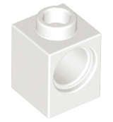 Lego (U) ~ Technic Brick 1 x 1 with Hole ~ [White]