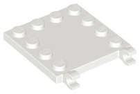 Lego (N) ~ Tile Modified 4 x 4 with Studs on Edges and 2 Open O Clips (Horizontal Grip) ~ [White]