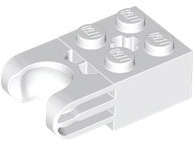 Lego (N) ~ Technic Brick Modified 2 x 2 with Ball Socket and Axle Hole - Straight Forks wi ~ [White]