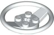 Lego (N) ~ Vehicle Steering Wheel with 2 x 2 Center and Axle Hole ~ [White]