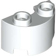 Lego (N) ~ Cylinder Half 1 x 2 x 1 ~ [White]