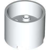 Lego (N) ~ Brick Round 3 x 3 x 2 with Recessed Center and Axle Hole ~ [White]
