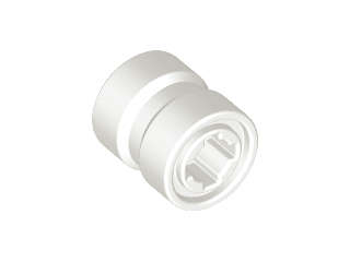 Lego (N) ~ Wheel 8mm D. x 9mm for Slicks Hole Notched for Wheels Holder Pin Reinforced Bac ~ [White]