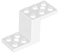 Lego (N) ~ Bracket 5 x 2 x 2 1/3 with 2 Holes and Bottom Stud Holder ~ [White]