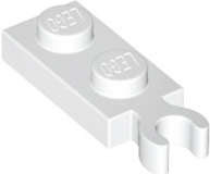 Lego (N) ~ Plate Modified 1 x 2 with Clip on End (Vertical Grip) ~ [White]