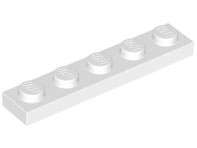 Lego (N) ~ Plate 1 x 5 ~ [White]