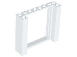 Lego (N) ~ Door Frame 2 x 8 x 6 ~ [White]