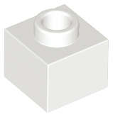 Lego (N) ~ Brick Modified 1 x 1 x 2/3 with Open Stud ~ [White]