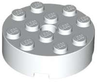 Lego (U) ~ Brick Round 4 x 4 with Hole ~ [White]