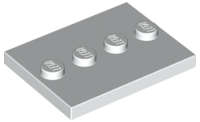 Lego (U) ~ Tile Modified 3 x 4 with 4 Studs in Center ~ [White]