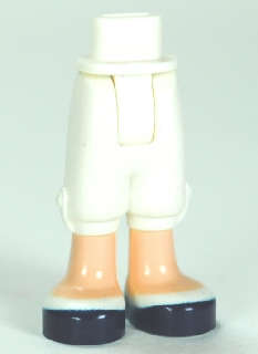 Lego (U) ~ Mini Doll Hips and Trousers Cropped with Light Nougat Legs and Dark Blue Shoes ~ [White]
