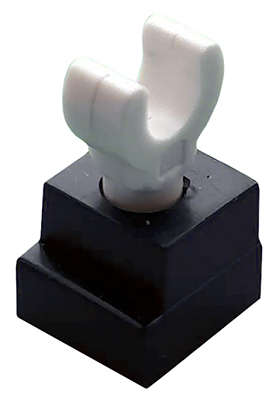 Lego (U) ~ Leg Skeleton with Black Square Foot ~ [White]