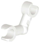 Lego (U) ~ Arm Skeleton Bent with Clips (Horizontal Grip) ~ [White]