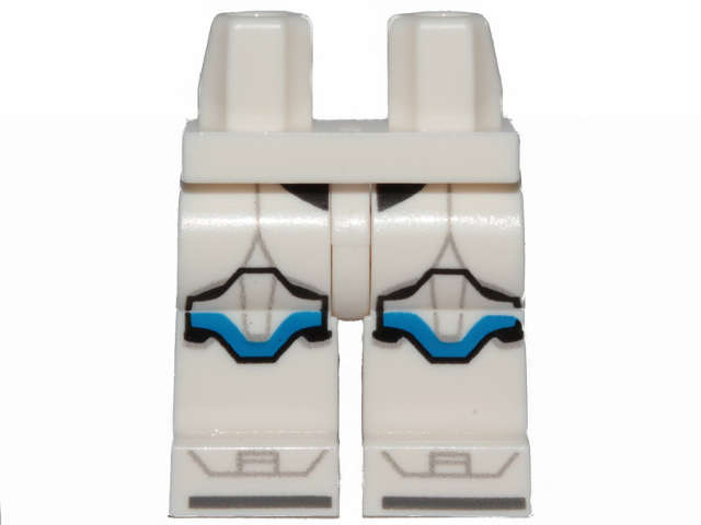 Lego (N) ~ Hips and Legs with SW Clone Trooper Armor and Blue Markings Pattern ~ [White]