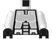 Lego (U) ~ Torso Space Robot Pattern (Exploriens) / White Arms / Black Hands ~ [White]