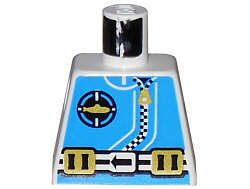 Lego (U) ~ Torso Aquazone Aquanaut Sub Logo Zipper and Weight Belt Pattern ~ [White]