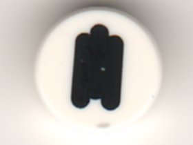Lego (N) ~ Tile Round 1 x 1 with Black Squinting Eye Pattern ~ [White]