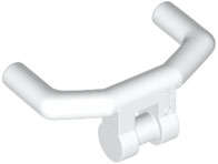 Lego (N) ~ Minifigure Utensil Handlebars with Angular Handles ~ [White]