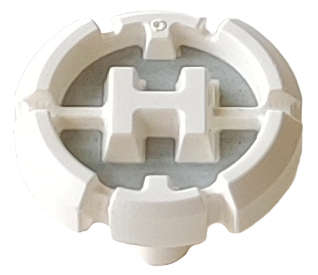 Lego (U) ~ Hero Factory Chest Badge with Raised Capital Letter H on Light Bluish Gray Bac ~ [White]