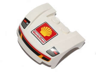 Lego (U) ~ Vehicle Mudguard 3 x 4 x 1 2/3 Curved Front with Headlights and Grille with Re ~ [White]