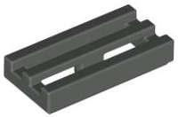 Lego (U) ~ Tile Modified 1 x 2 Grille with Bottom Groove ~ [Dark Gray]